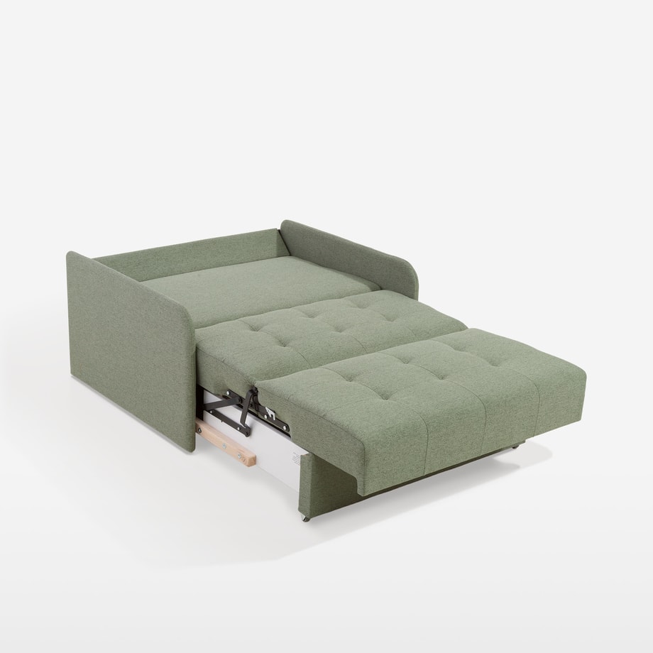 Sofa 2-osobowa rozkładana oliwkowa LUCAS II