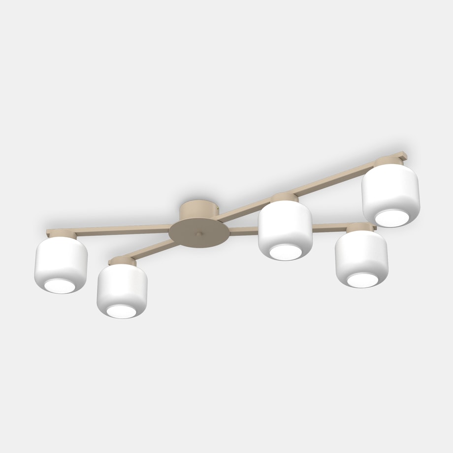 MUVO lampa sufitowa 5 kloszy beżowa
