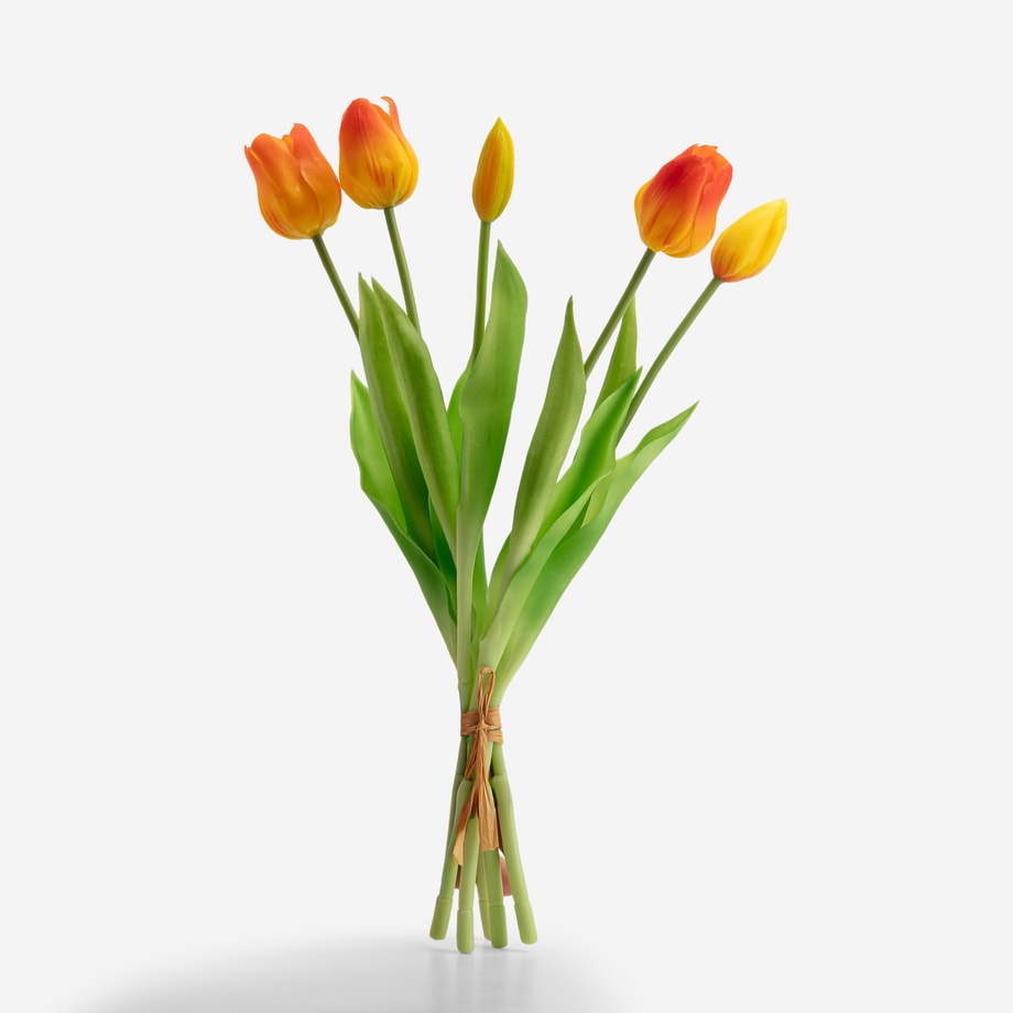 Sztuczne kwiaty pomarańczowe TULIPAN, 5 szt.