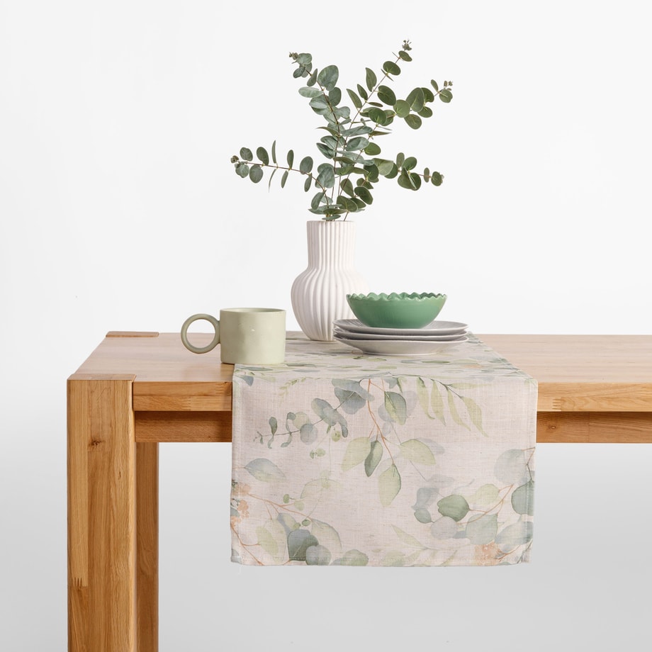 Obrus z lnem w liście GARDENA 40x120 cm