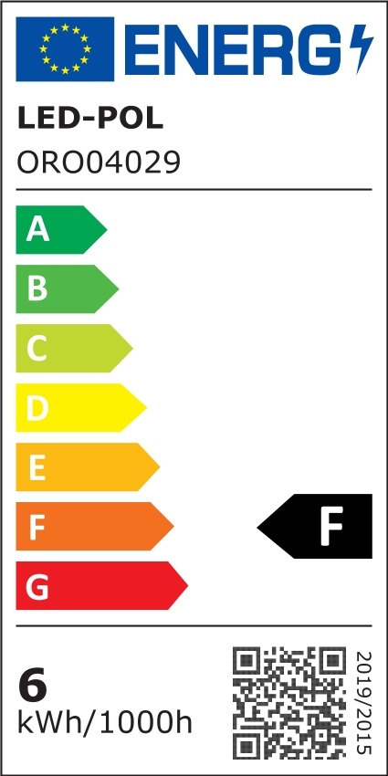 Żarówka ozdobna LED E27 6W barwa ciepła ORO-E27-G125-FL-AMBER-6W