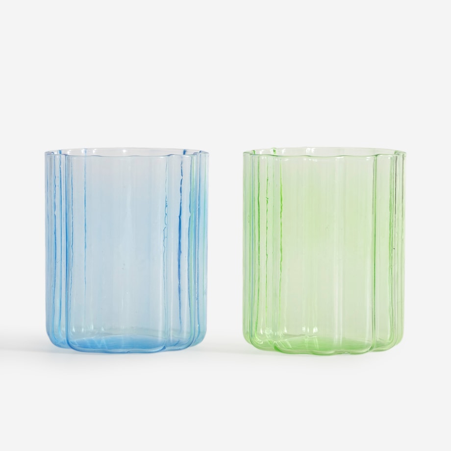Szklanka ryflowana niebieska 330 ml