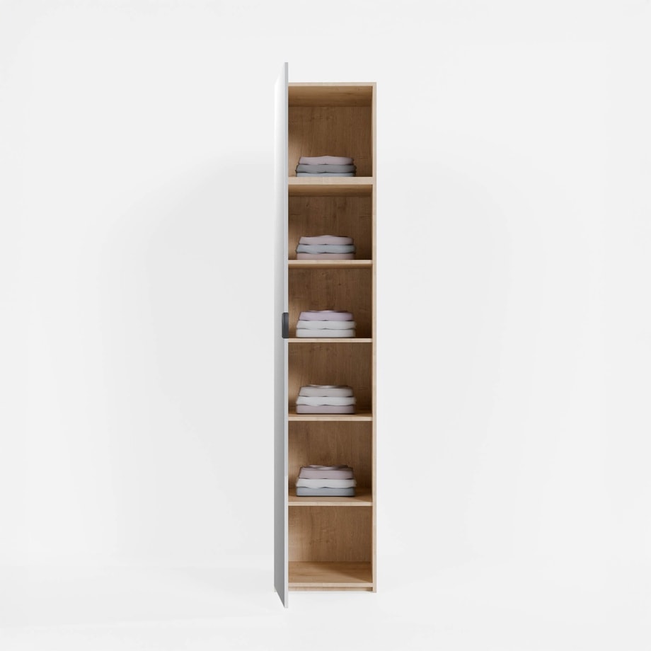 Szafa wąska ADBOX 50x249,6x60 cm dąb artisan z lustrem i półkami 