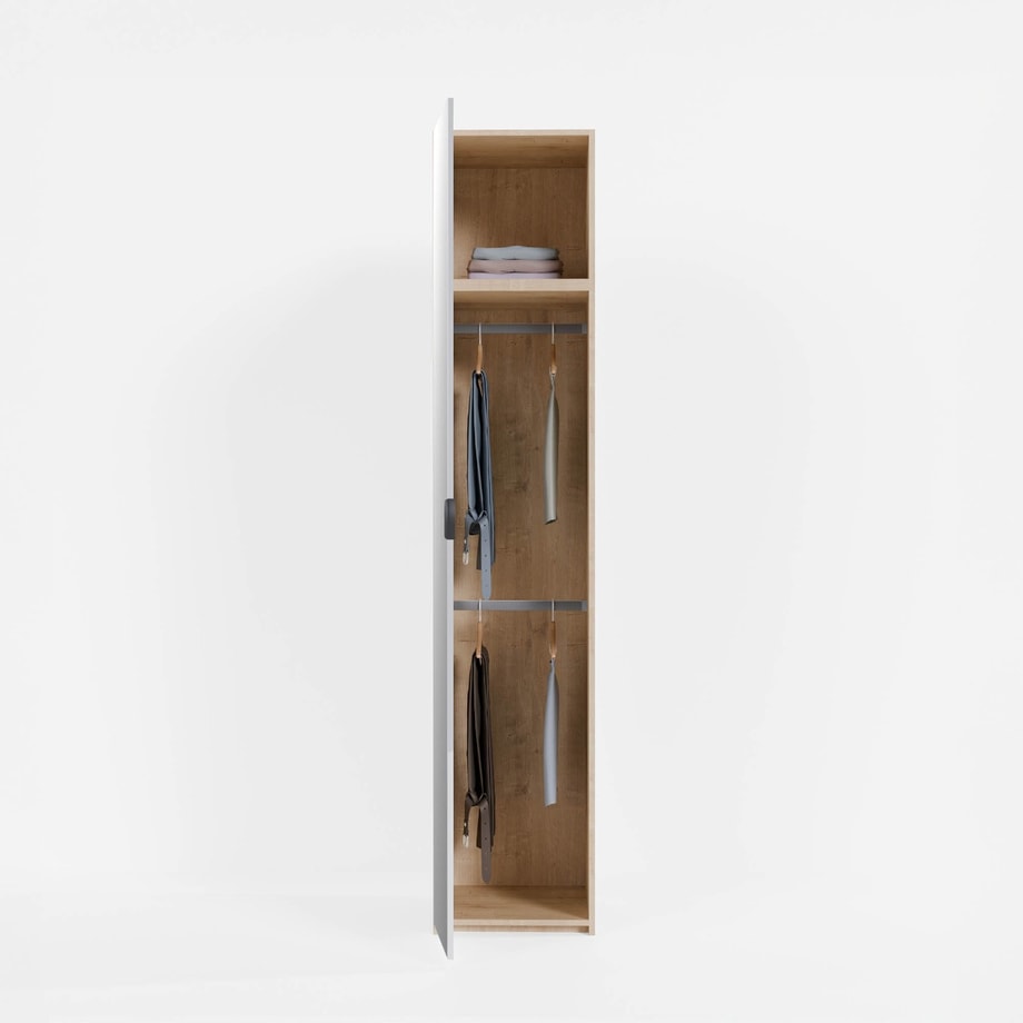Szafa wąska ADBOX 50x249,6x60 cm dąb artisan z lustrem i drążkami 