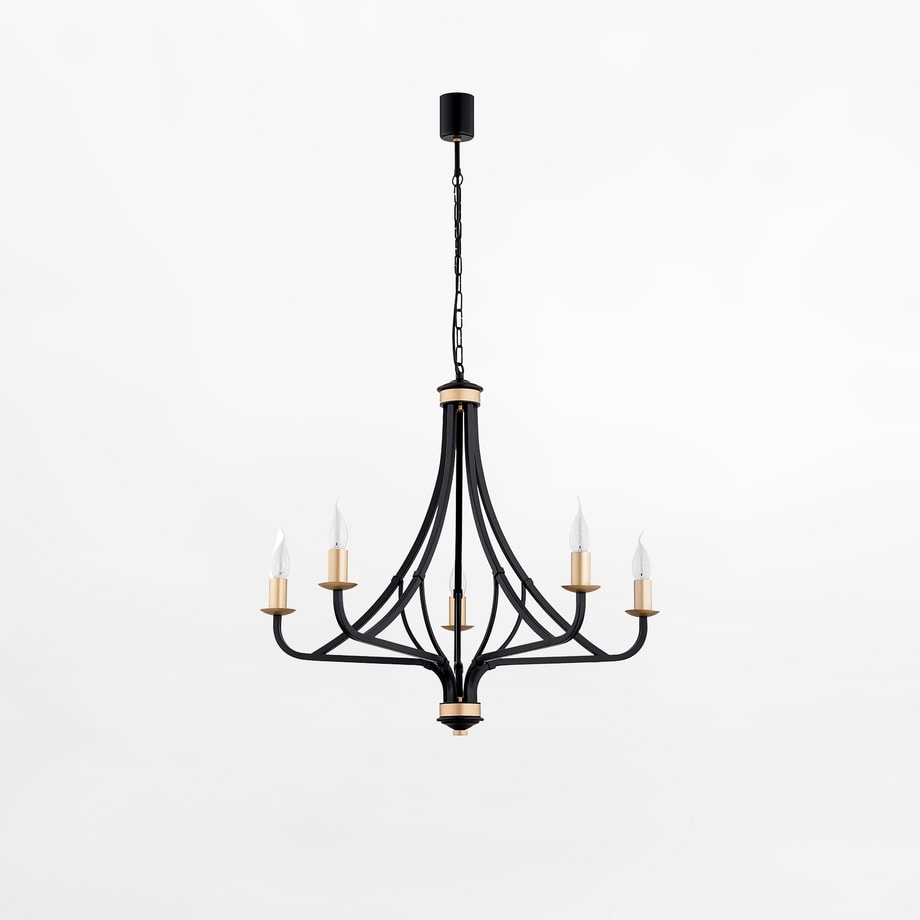 Lampa wisząca czarno-złota LORENZO 5