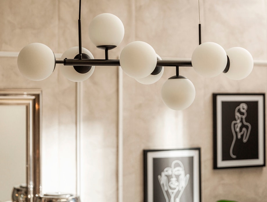 Lampa wisząca kule czarna MEFISTO 8
