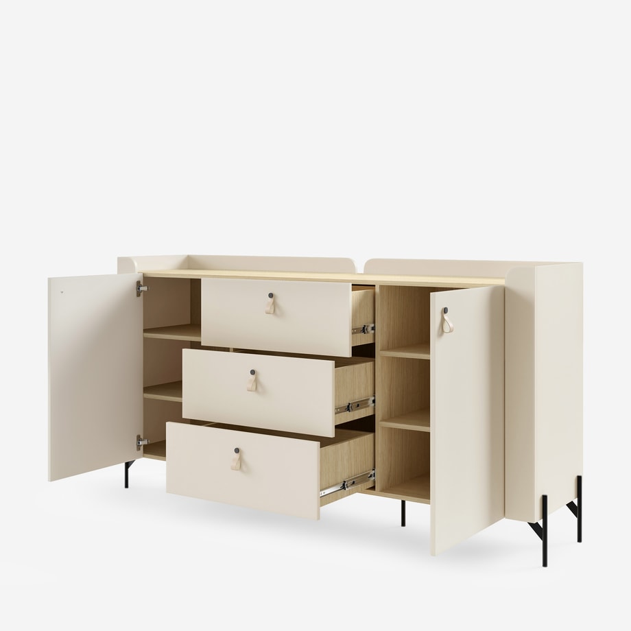 SALERNO komoda 2-drzwiowa z szufladami 180 cm