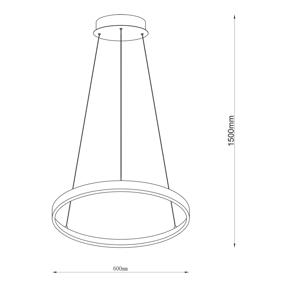 Lampa wisząca LED pierścieniowa czarna BRENO 60 cm