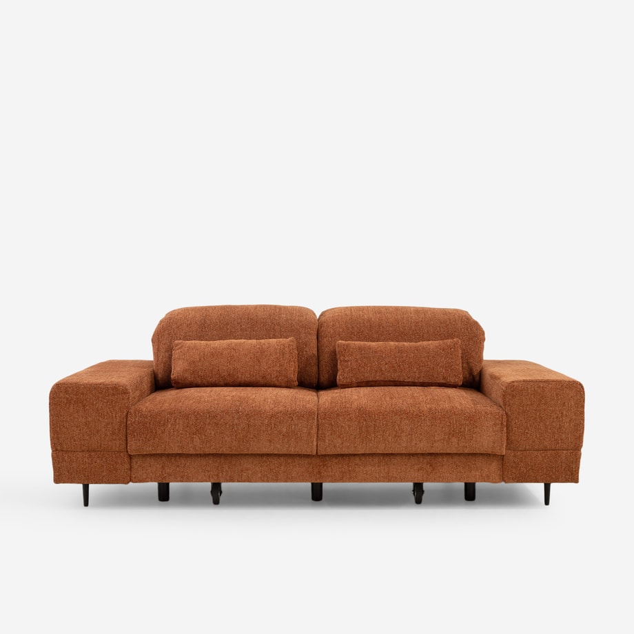 Sofa modułowa 2-osobowa z elektrycznie wysuwanym siedziskiem ceglasta MAZARRO