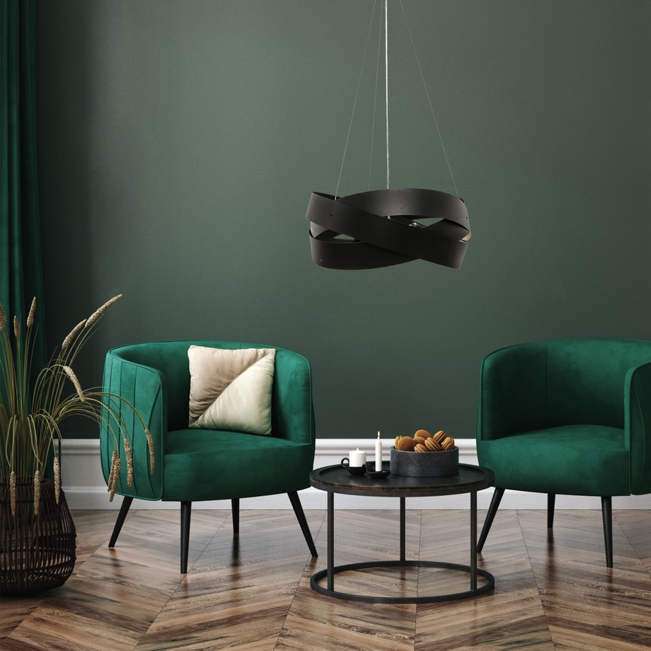 Lampa wisząca czarna TORNADO