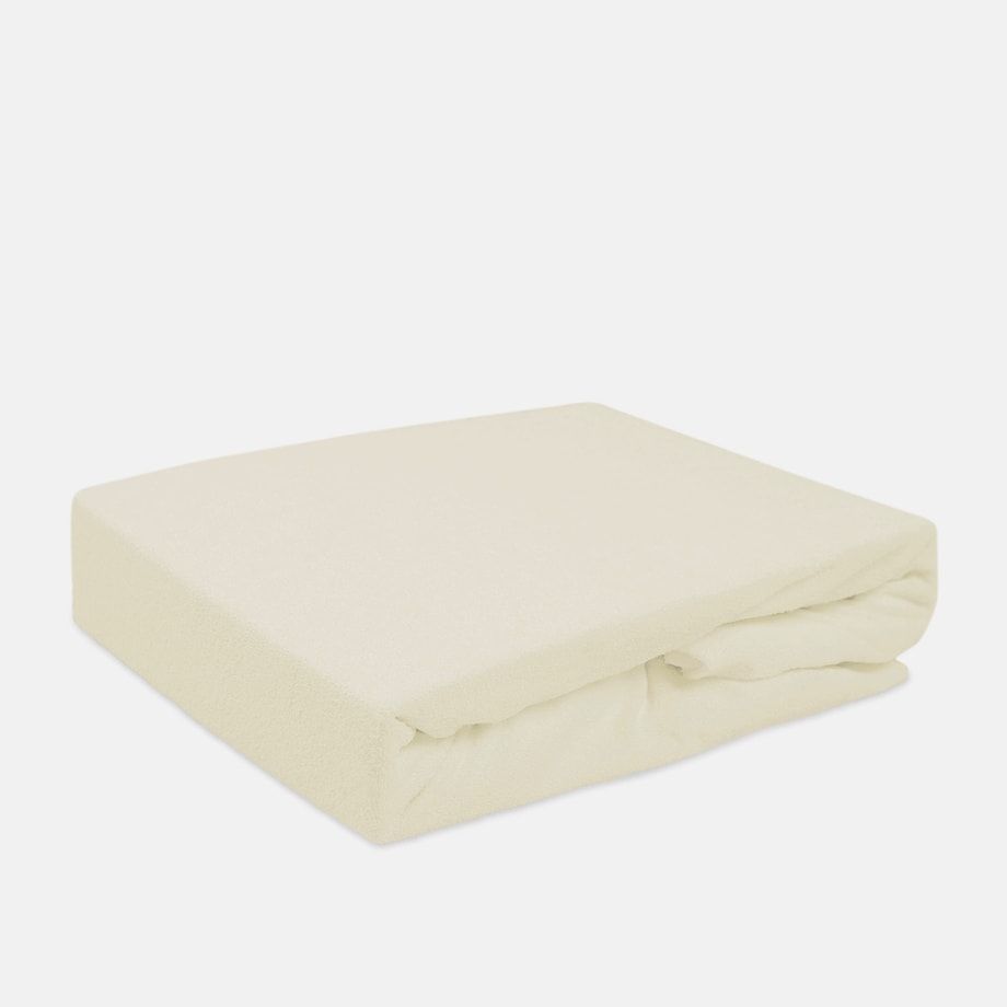 Prześcieradło frotte z gumką ecru PREMIUM 140x200 cm