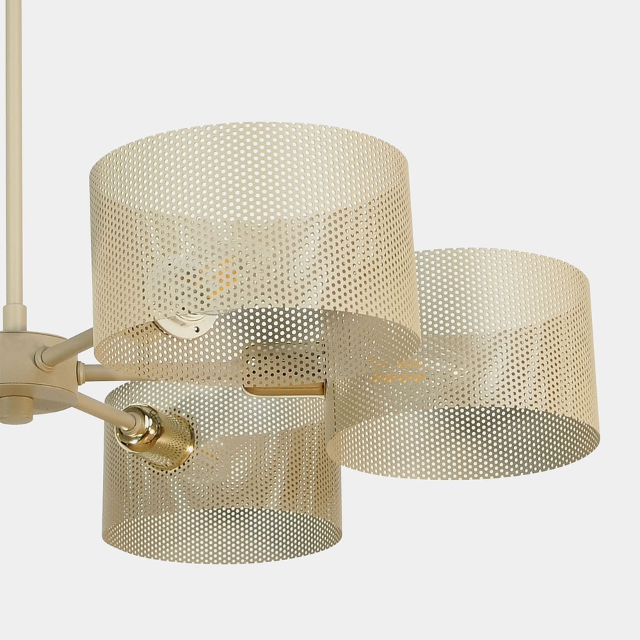 Lampa wisząca z 6 kloszami szarobeżowa MIKO