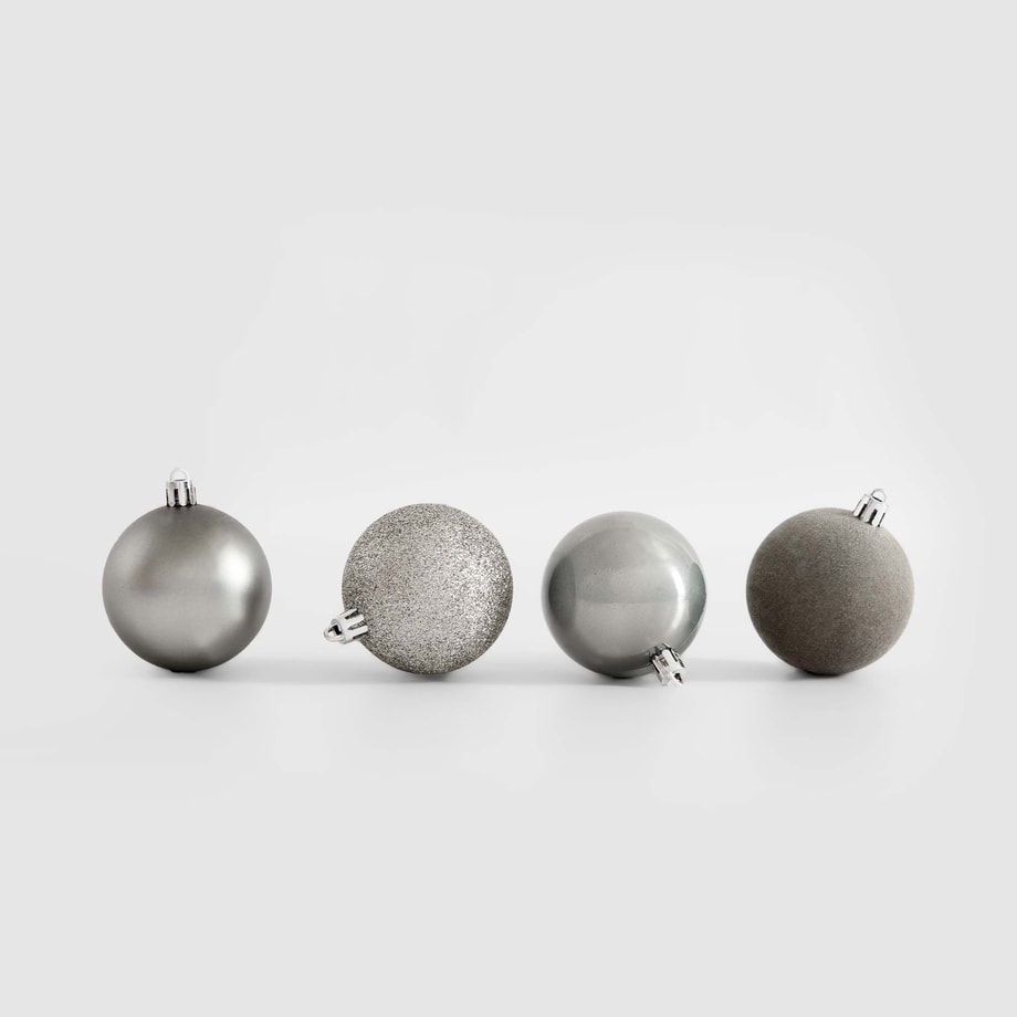 Bombki choinkowe, 6 cm, srebrne, 16 szt.