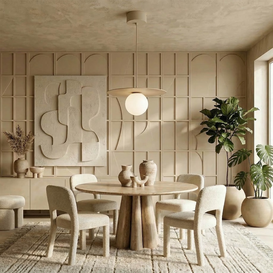 FLAT lampa wisząca, kulisty klosz, beżowa
