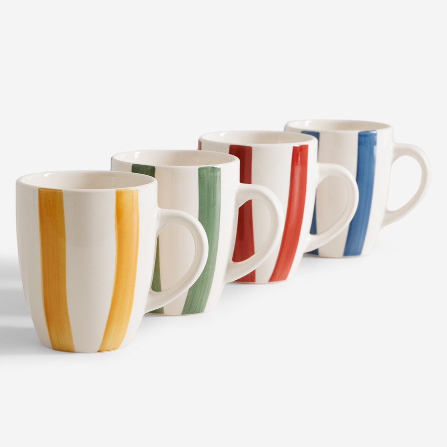 Komplet 4 kubków ceramicznych COLORS 360 ml