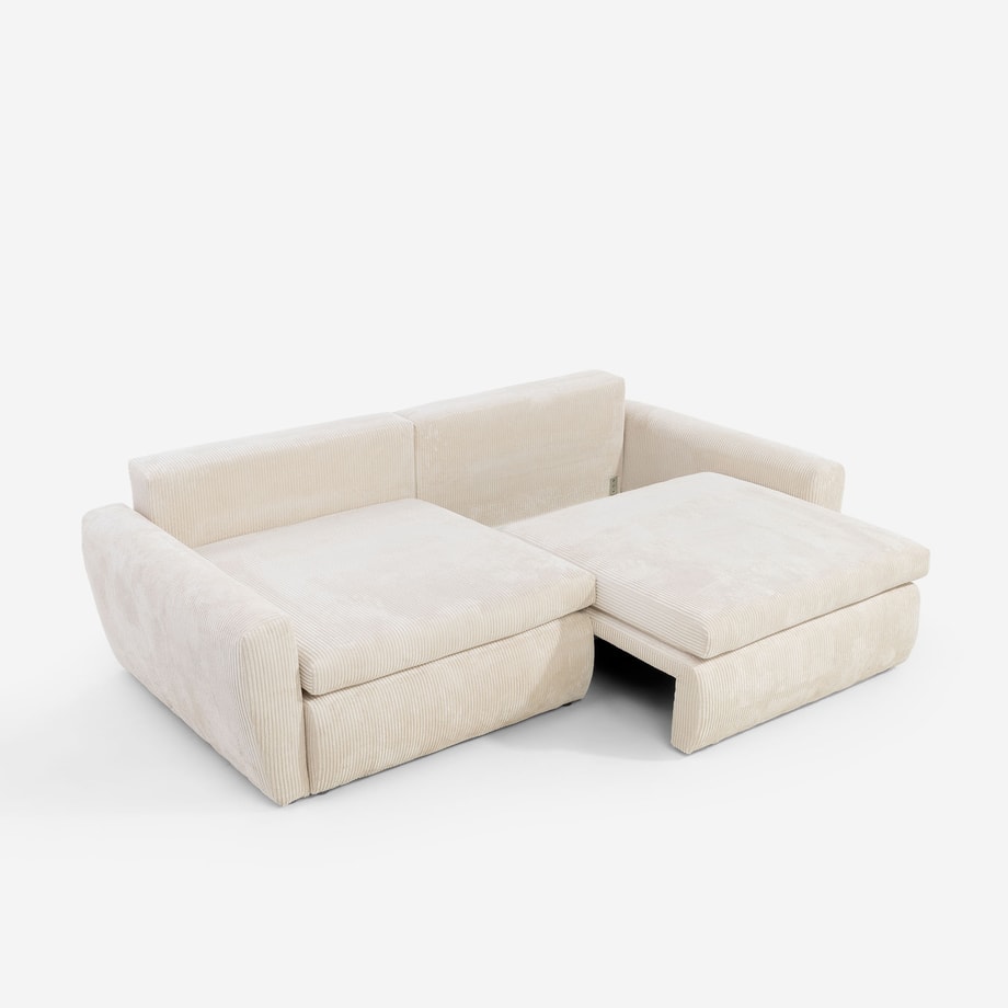 Sofa 3-osobowa rozkładana DL kremowa MEVI