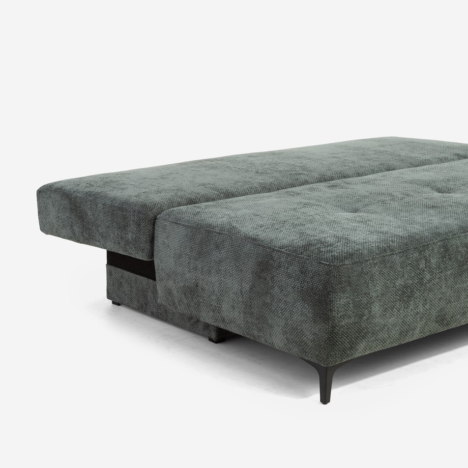 Sofa 3-osobowa rozkładana szaro-zielona NILA