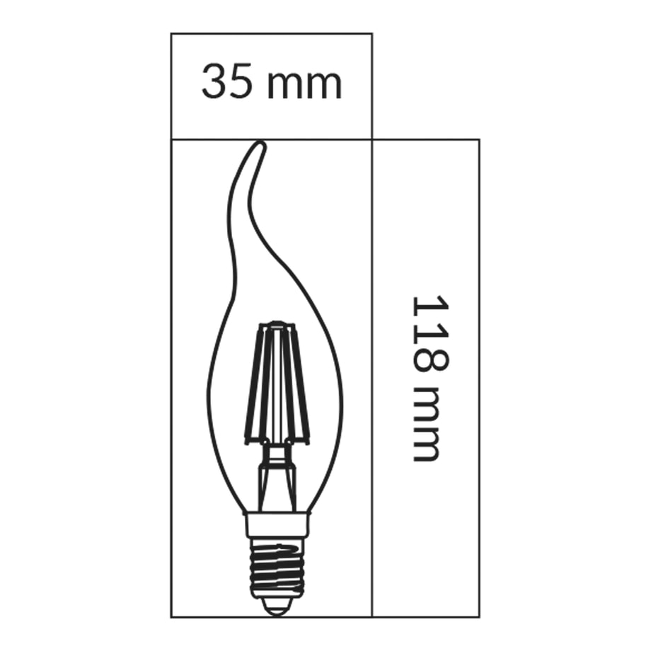 Żarówka LED E14 6W ORO-E14-C35-FL-CLARO-FLAMI-6W-WW barwa ciepła