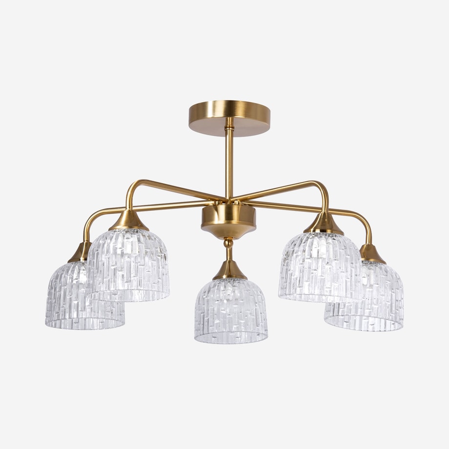 Lampa sufitowa złota 5 kloszy COP