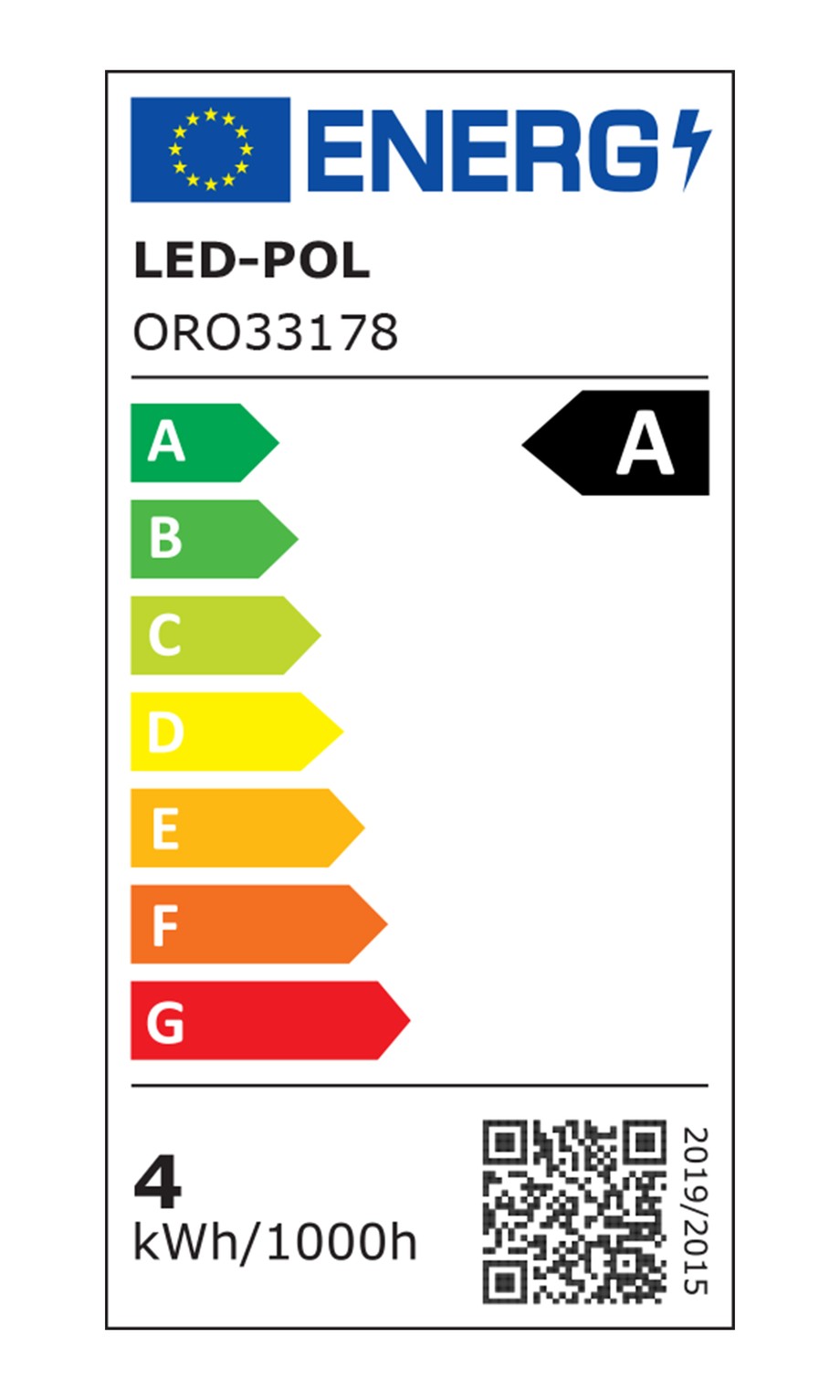Żarówka LED barwa ciepła ORO-ULTRA-FLT-E27-A60-4W-WW