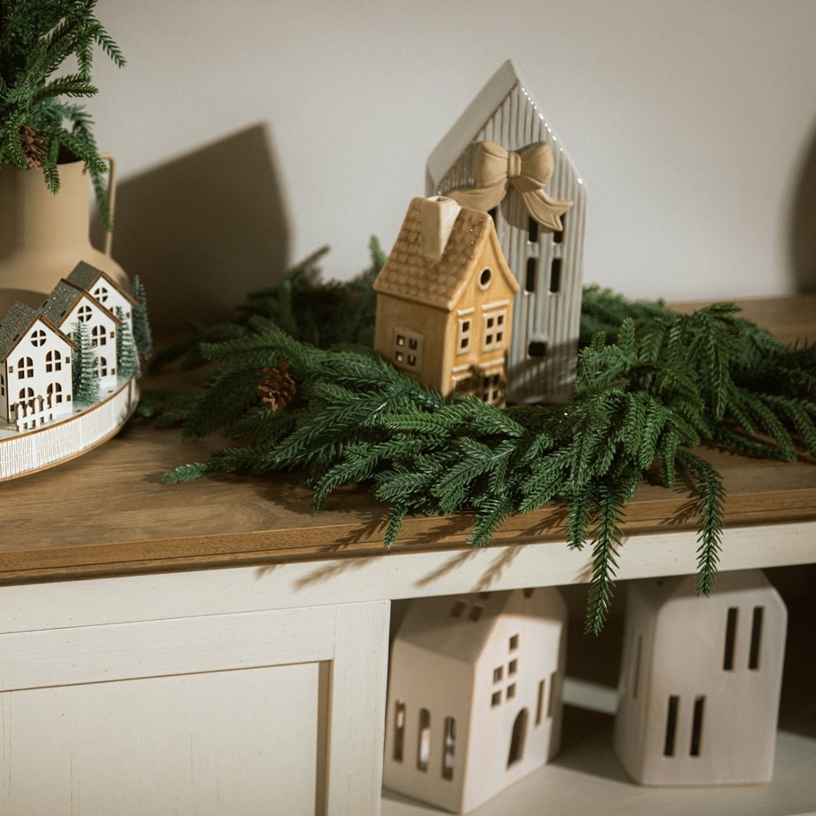 Dekoracja  DOMEK LED jasnobrązowy 15,7 cm