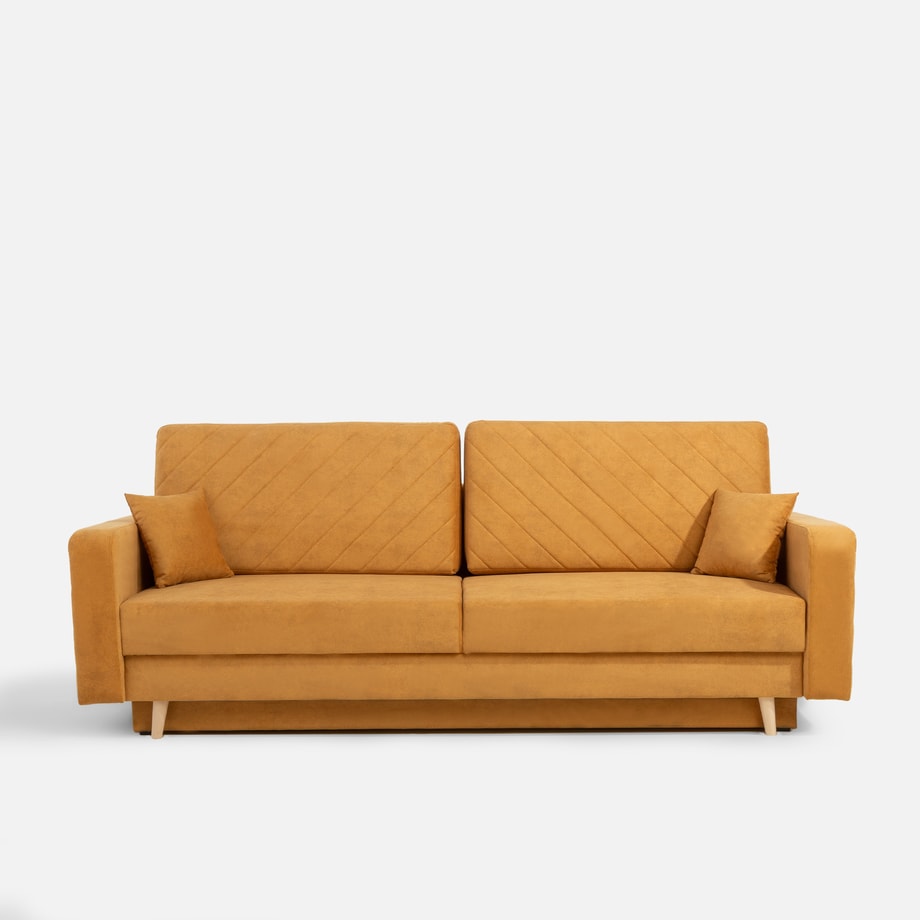 Sofa 3-osobowa rozkładana OSAKA musztardowa