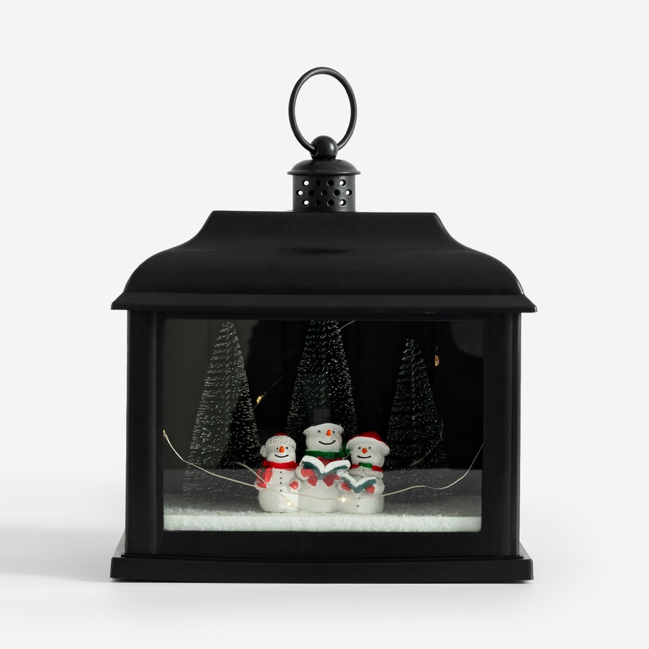 Latarenka świąteczna LED czarna 23 cm