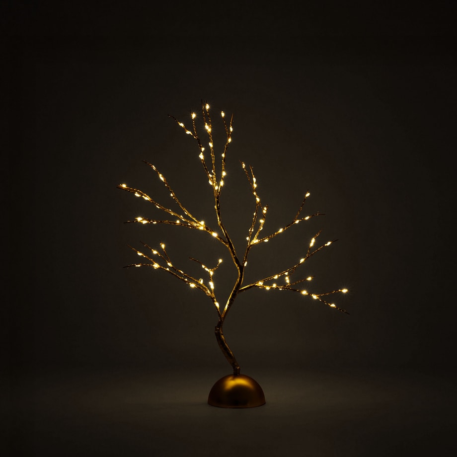 Drzewko dekoracyjne 100 LED złote 45 cm
