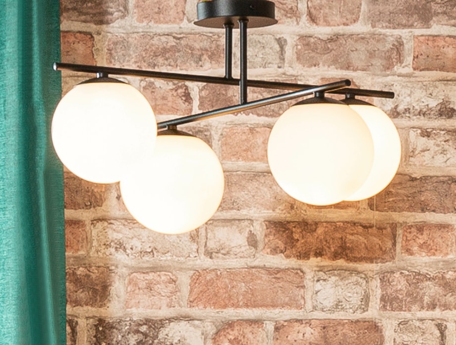 Lampa sufitowa kule 4-punktowa czarna AURORA