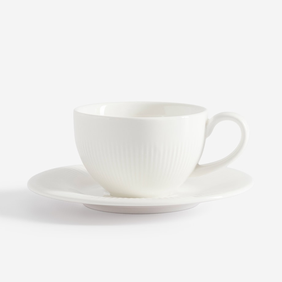 Filiżanka ze spodkiem porcelanowa biała 90 ml RAPHAEL 