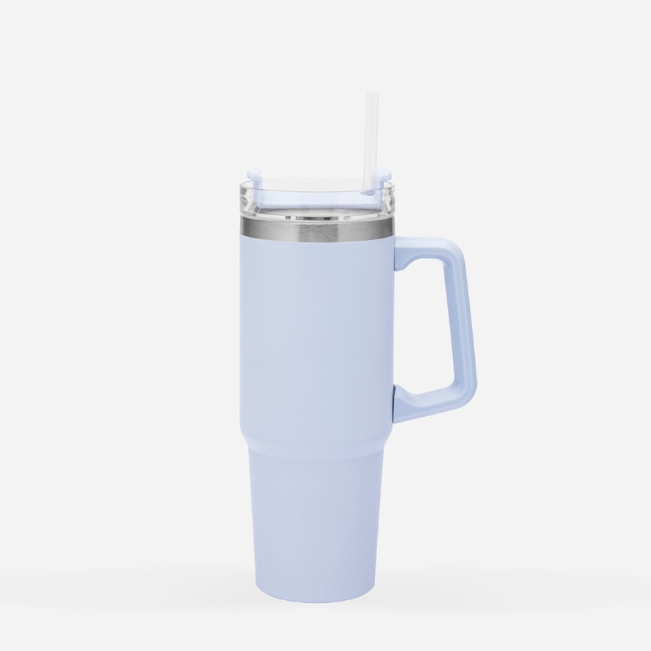 Kubek termiczny do samochodu z uchwytem błękitny 880 ml