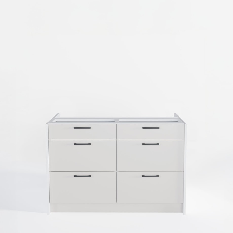 Wyspa kuchenna SALVINA 2 szafki 60 cm 6 szuflad korpus biały fronty kaszmir