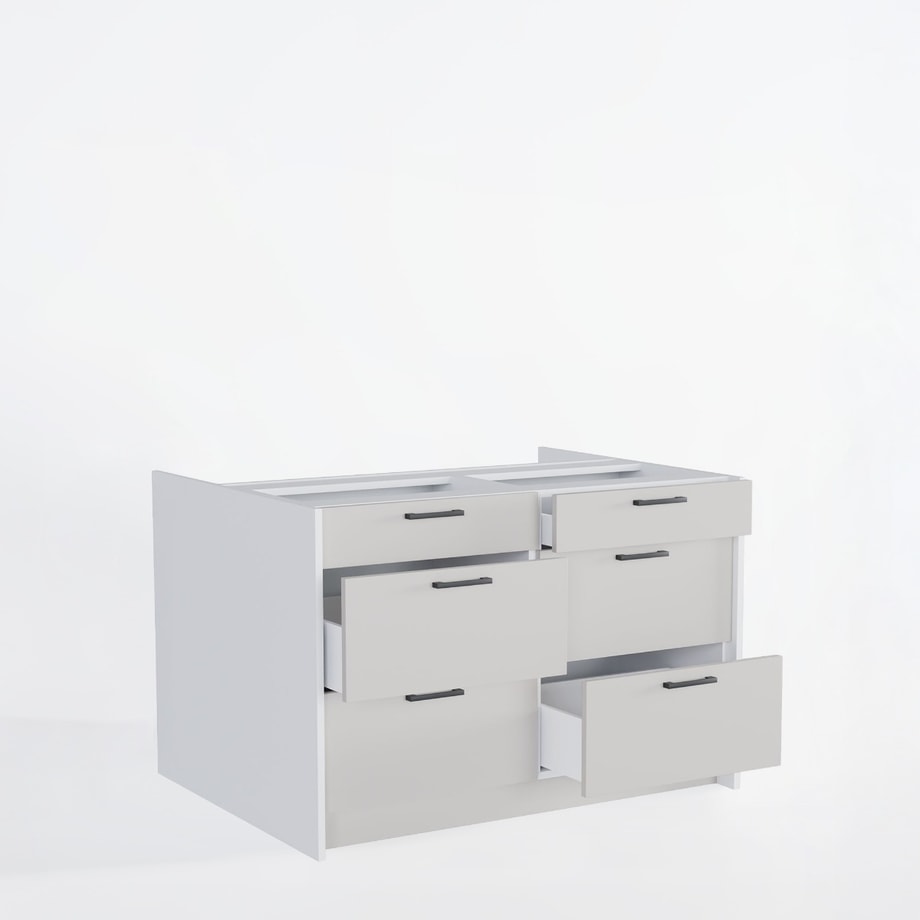 Wyspa kuchenna SALVINA 2 szafki 60 cm 6 szuflad korpus biały fronty kaszmir