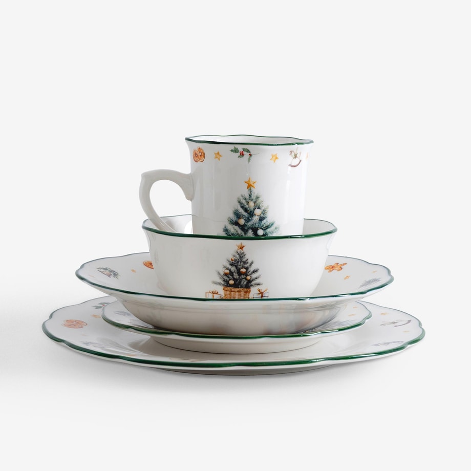  Talerz obiadowy porcelanowy świąteczny 26 cm CHRISTMAS TREE