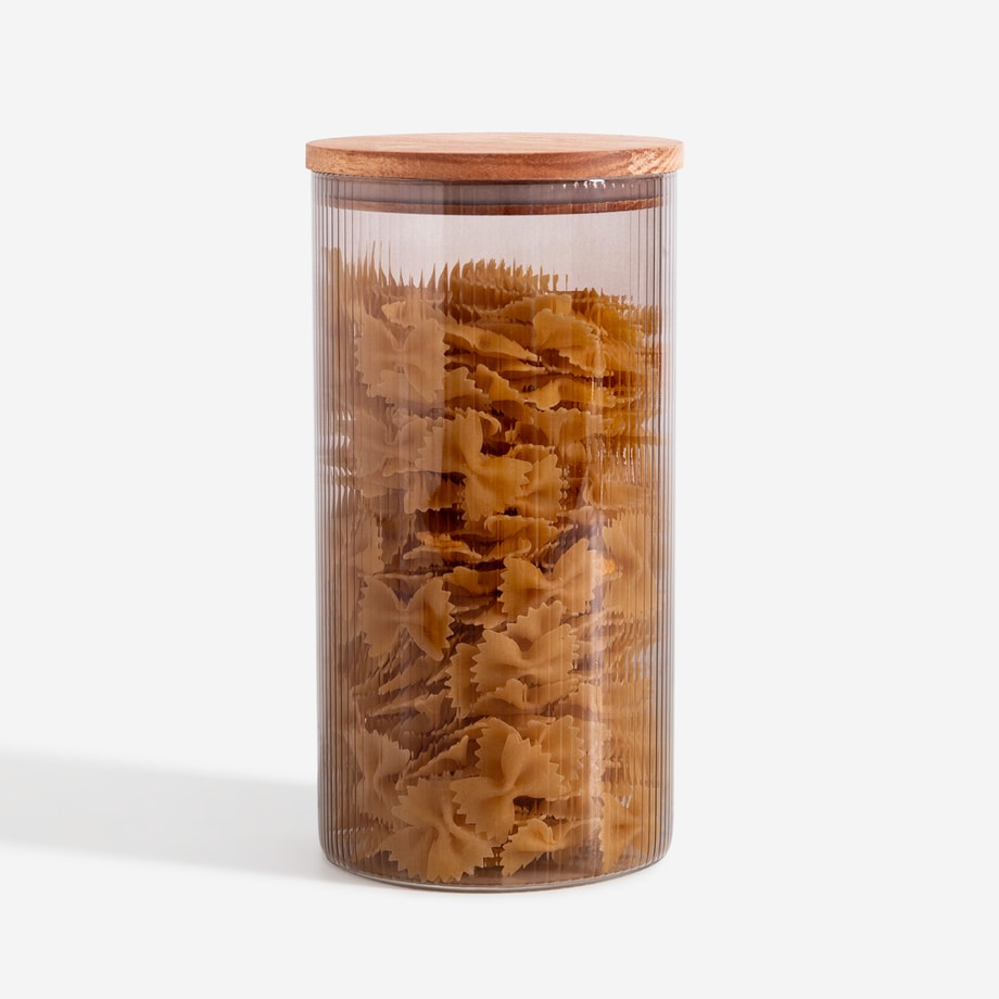 Pojemnik szklany z drewnianą pokrywką 1,8 l