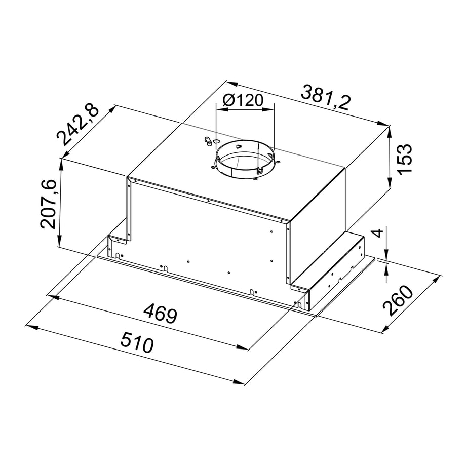 Korpus QUBIK 60x98,5 biały z czarnym okapem OKPZH18EF