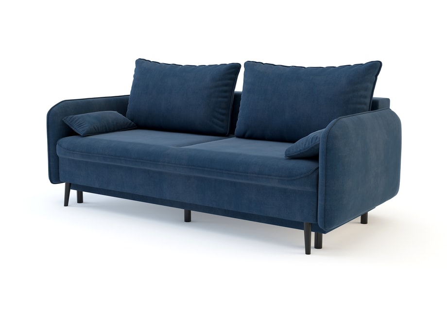 Sofa granatowa VAMOS nóżki czarne