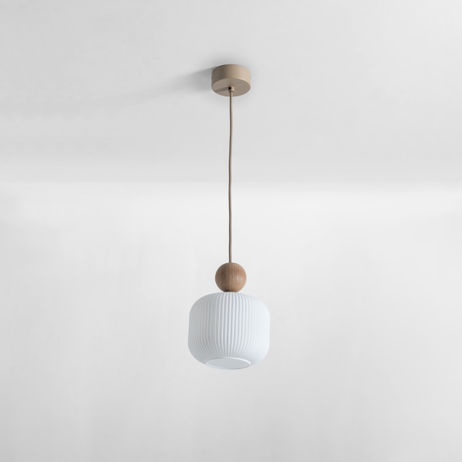 Lampa wisząca pojedyncza sabbia biała BALLO