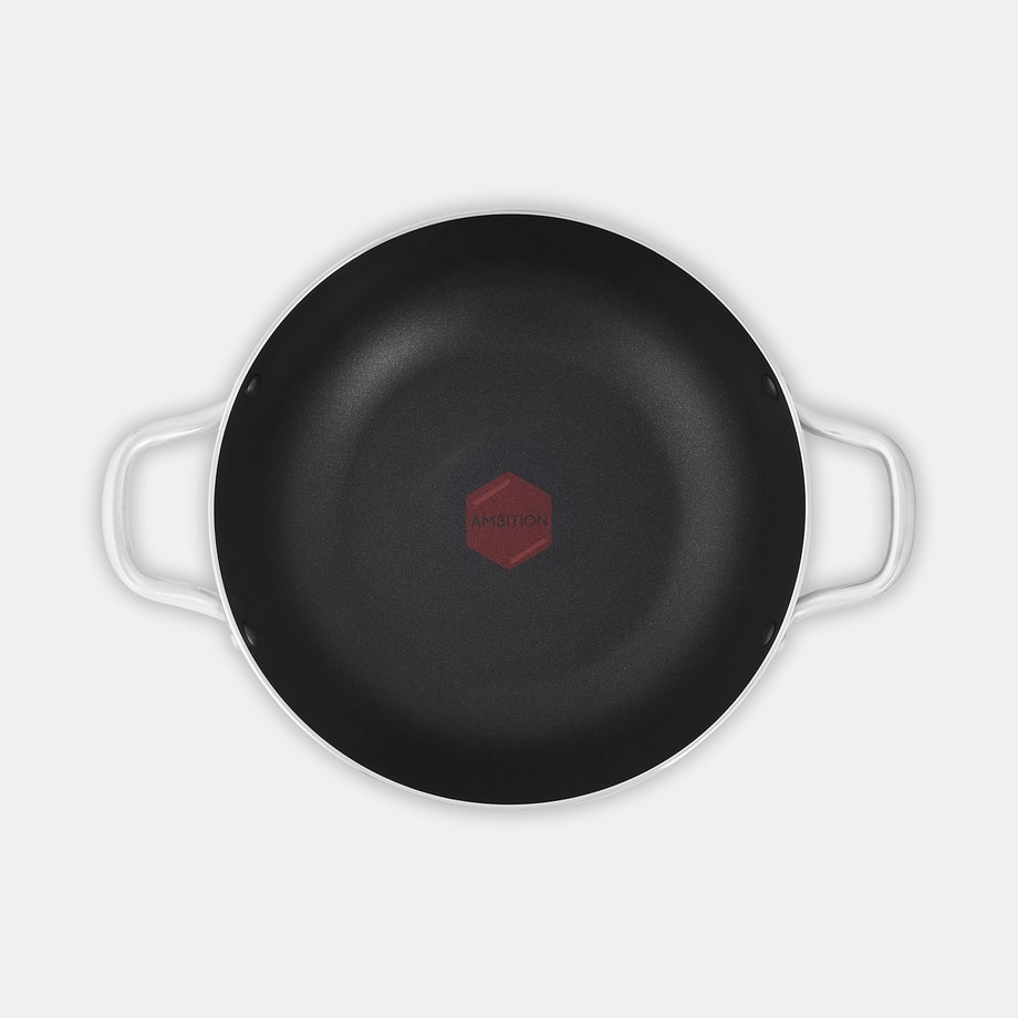 QUEST Wok z dwoma uchwytami ze wskaźnikiem nagrzania HEAT CONTROL 28 cm