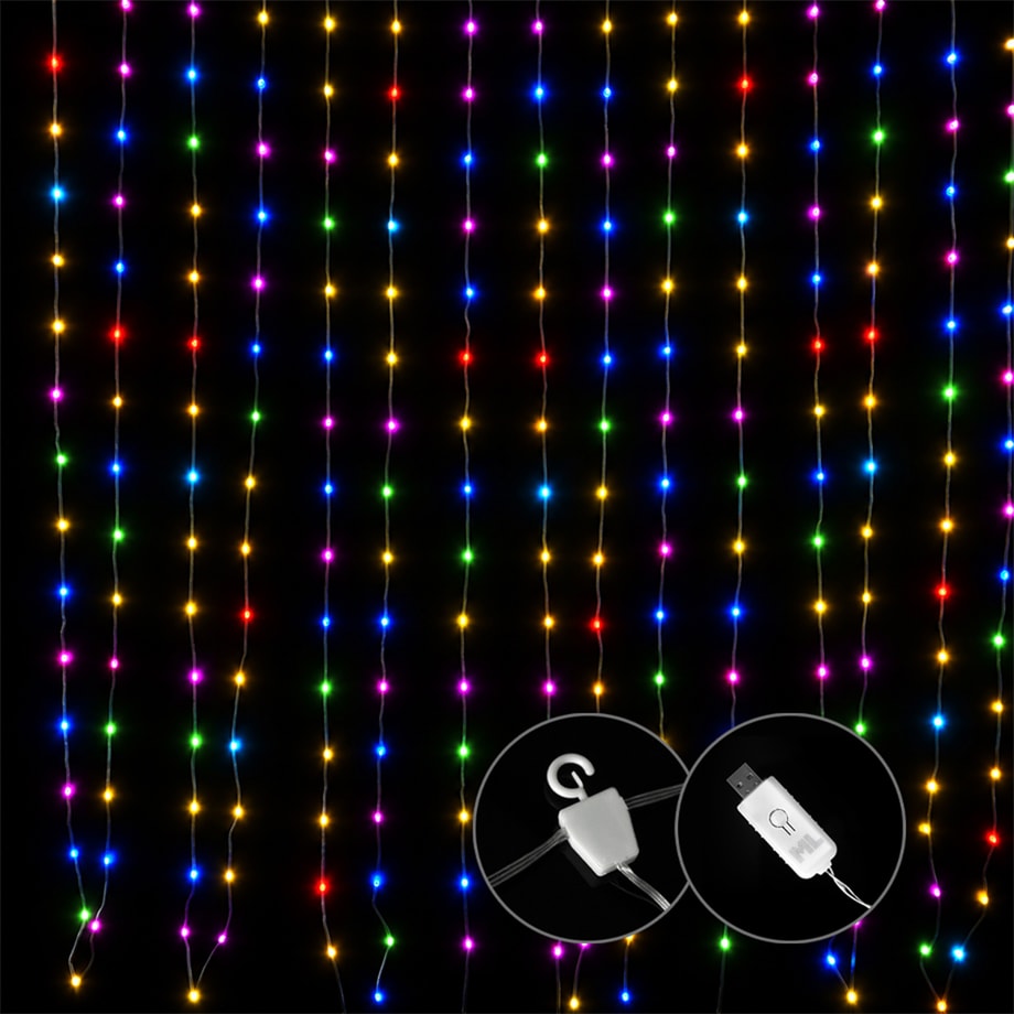 Magiczna kurtyna LED RGB 400 diod 2x2 m MAGIC LIGHTS