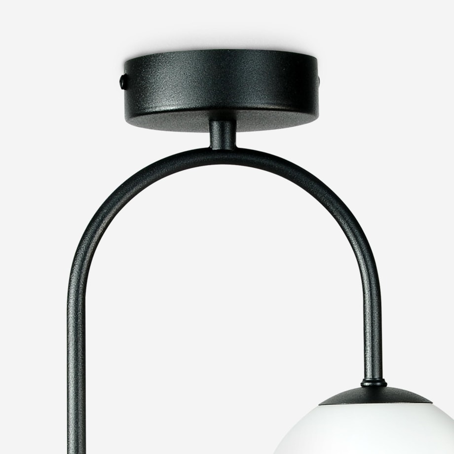 Lampa sufitowa 2 kuliste klosze czarna DRUM