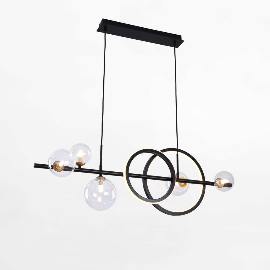 Lampa wisząca LED 20W 5xG9 czarno-złota TAREMI z pilotem