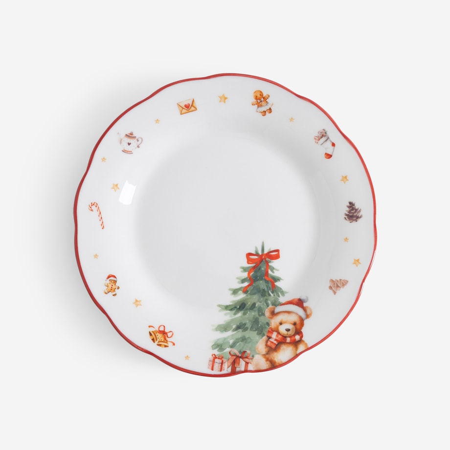 Talerz deserowy świąteczny miś 19 cm CHRISTMAS BEAR