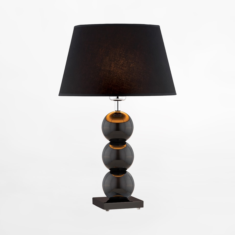 Lampa stołowa z abażurem czarna FUDŻI