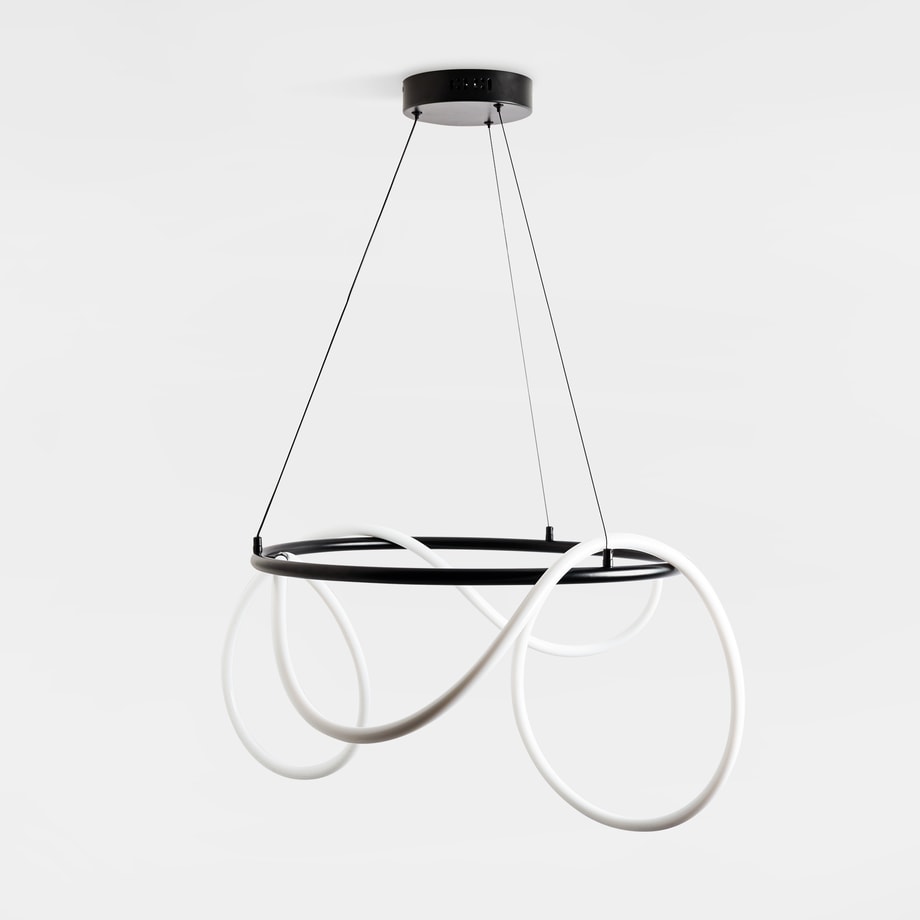 Lampa wisząca LED z pierścieniem czarna BALBO