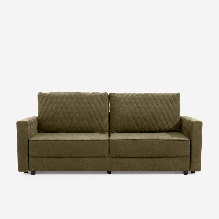 Sofa 3-osobowa rozkładana oliwkowa MELIA