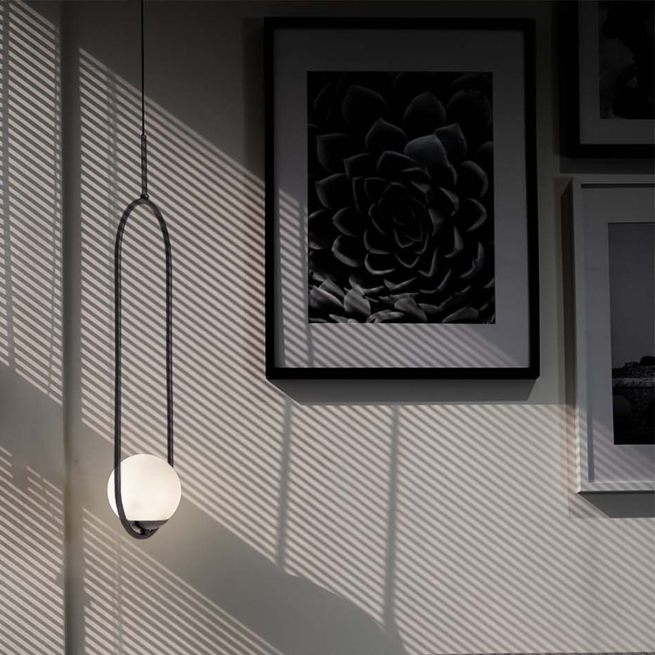 Lampa wisząca kula czarna PARVA