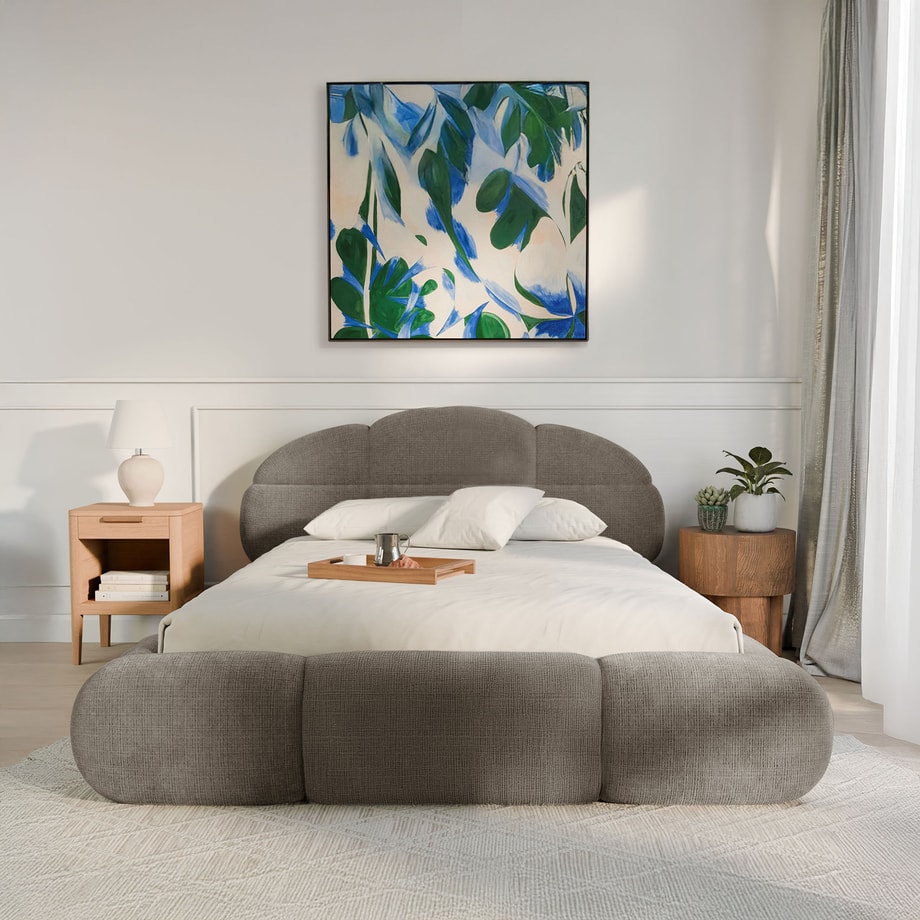 BIANCA II łóżko tapicerowane brązowe 90x200 cm