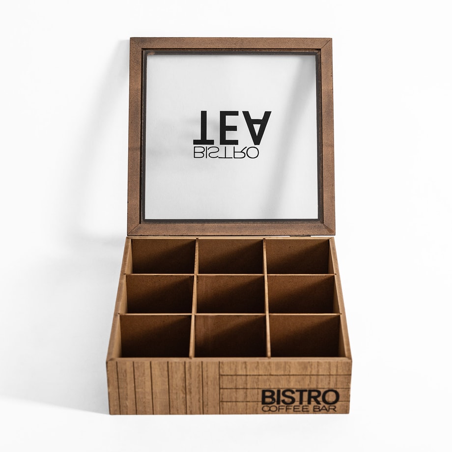 Pudełko na herbatę z 9 przegródkami BISTRO