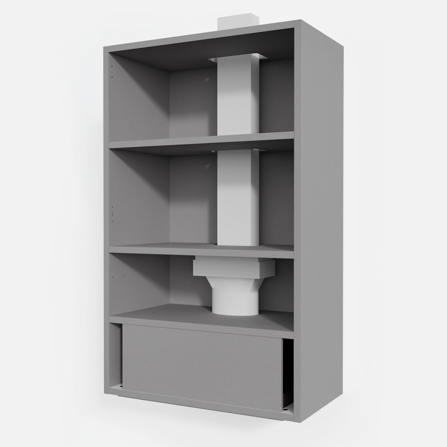 Korpus QUBIK 60x98,5 grafit z czarnym okapem OKPZH19EF